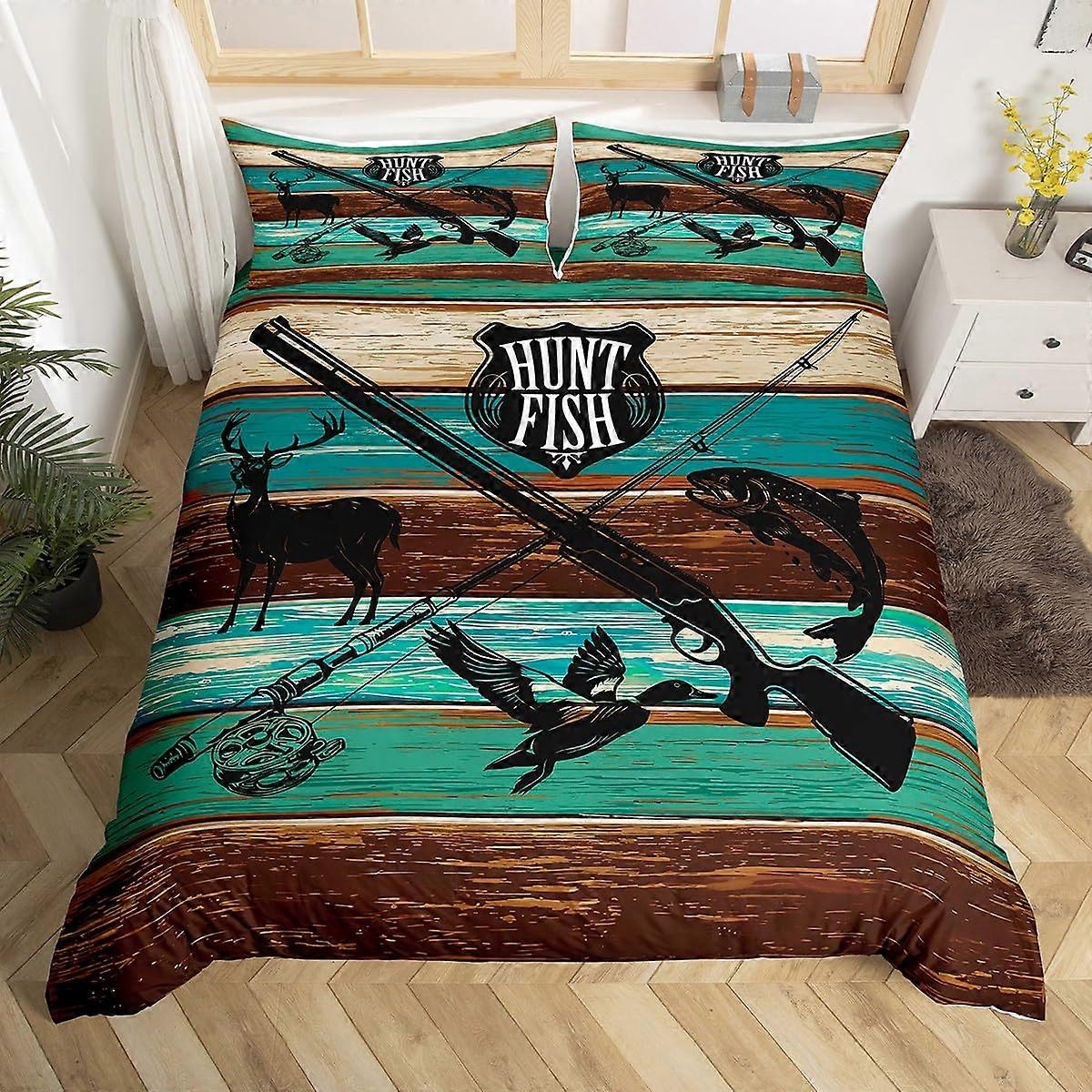Twin Bedding Set Rustic Farmhouse Style for Kids, 2-Piece Twin Size Quilt and Pillowcase Set, Soft Cotton Material