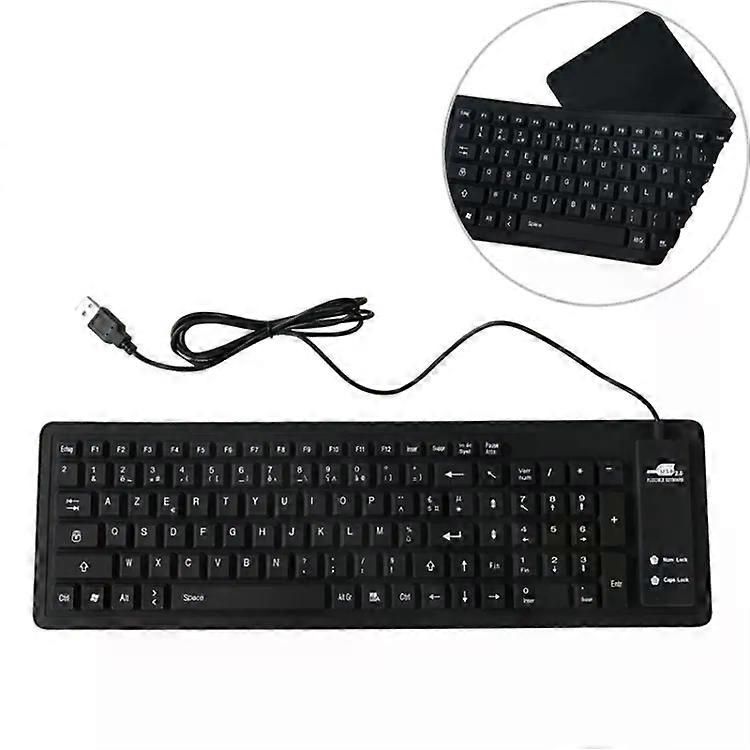 USB Wired Waterproof Silicone Keyboard-103 Keys,1.5m Cable Length