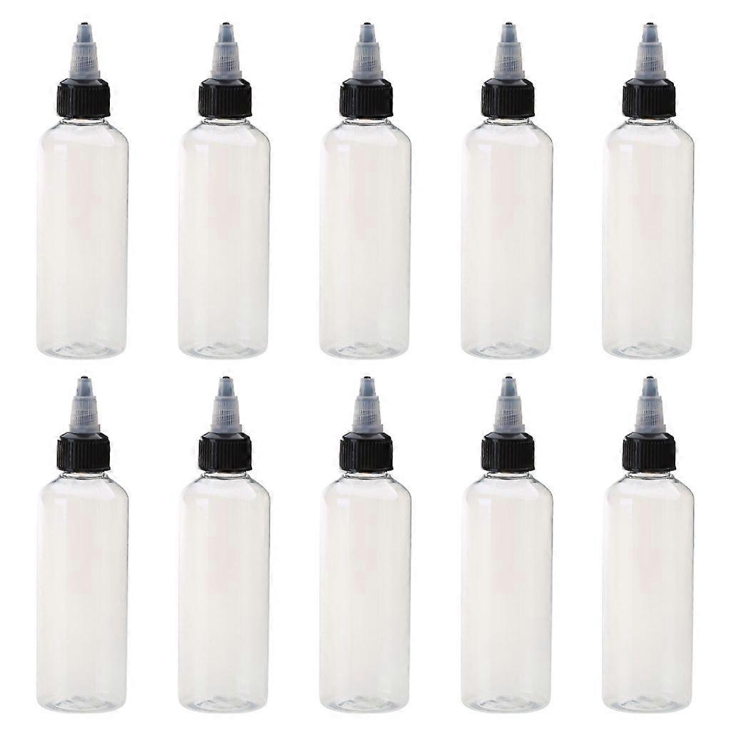 10pcs Squeeze Bottles with Pointed Mouth Lid Square Bottles for Oil and Sauce