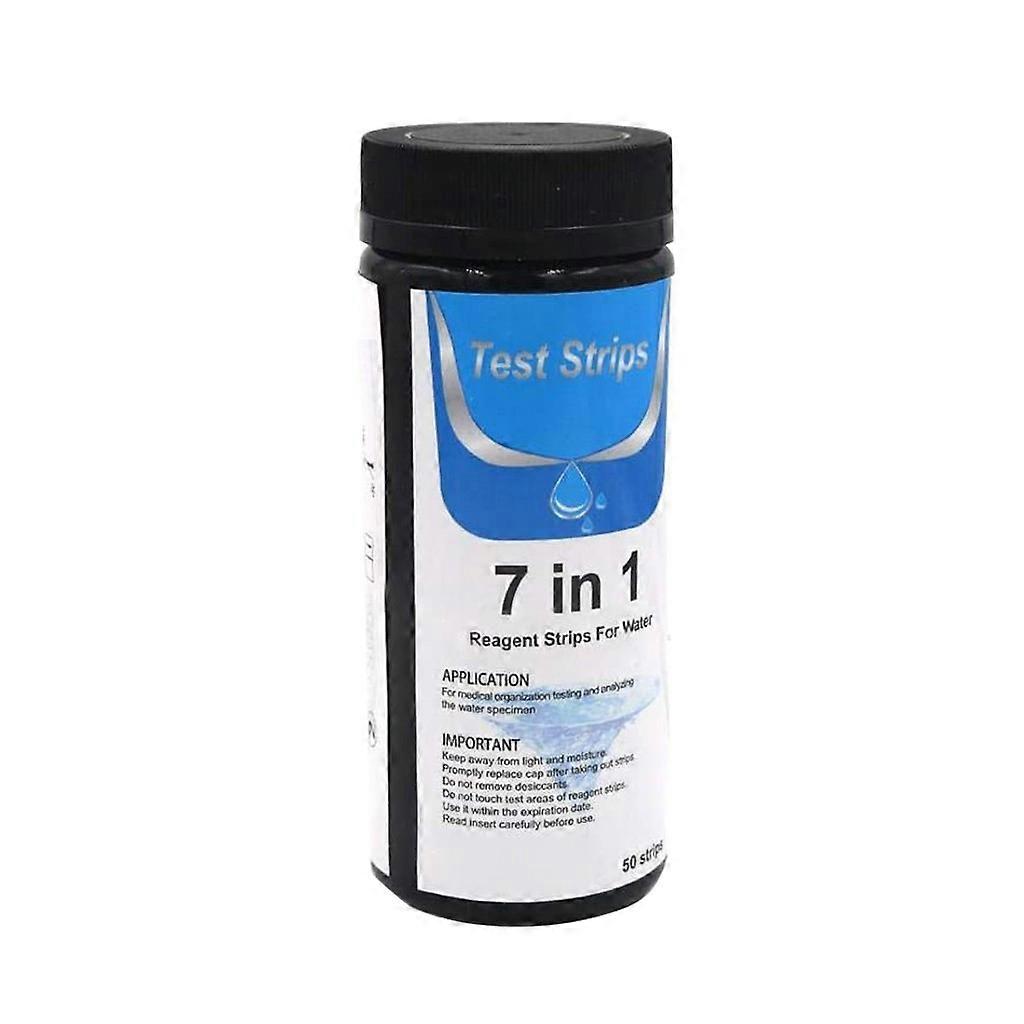 7 In 1 Water Quality Test Paper Swimming Pool PH Test Strip Pool Test Strip Drinking Water Chemistry Test 50PCS Compact & Portable