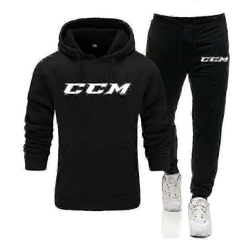 "CCM Masculino e Feminino Impresso Quente de Duas Peças Solto com Capuz + Calças Conjunto de Jogging"