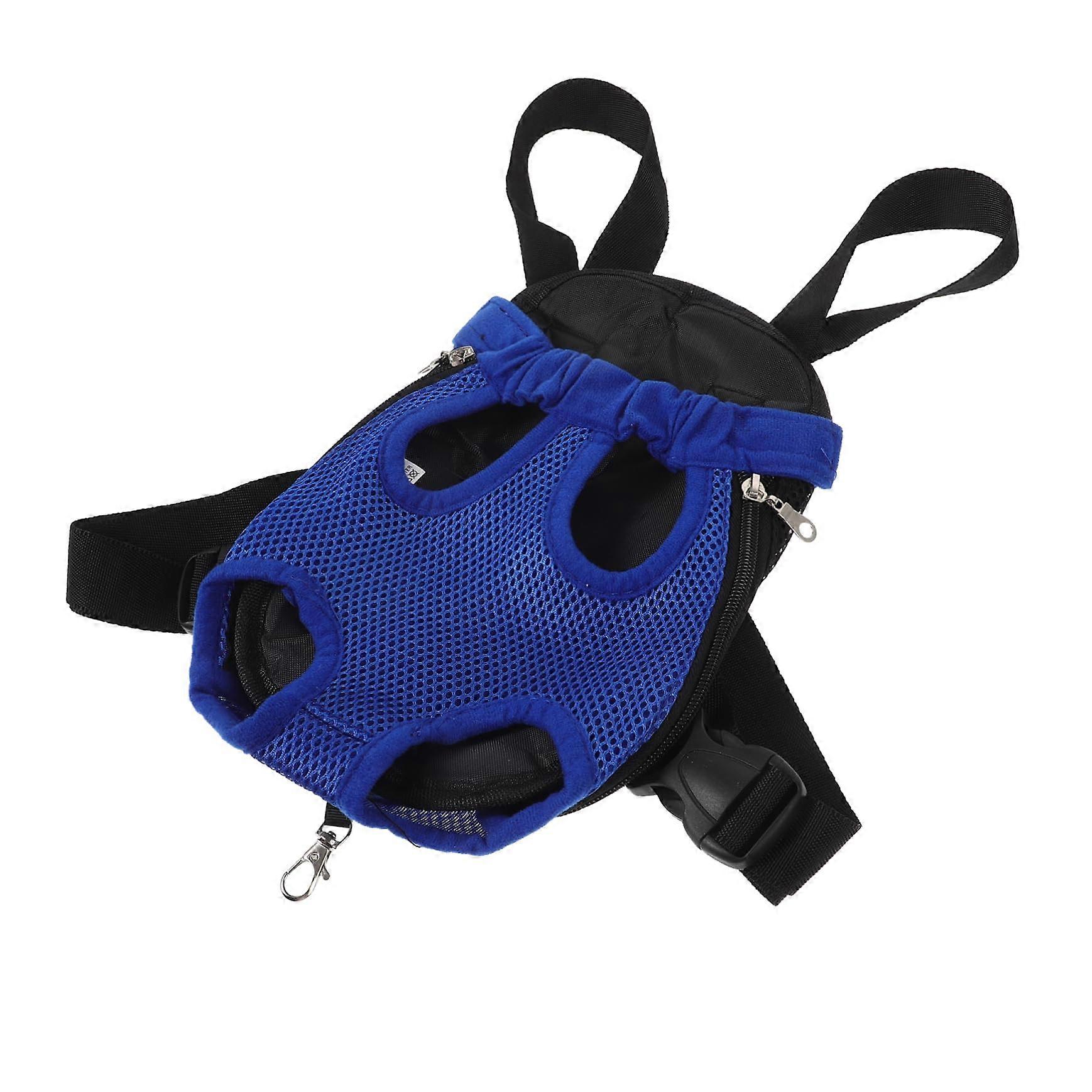 Portable Pet Backpack for Small Dogs, Denim Shoulder Bag with Zipper, Breathable Fabric, Elastic Support, Adjustable Straps