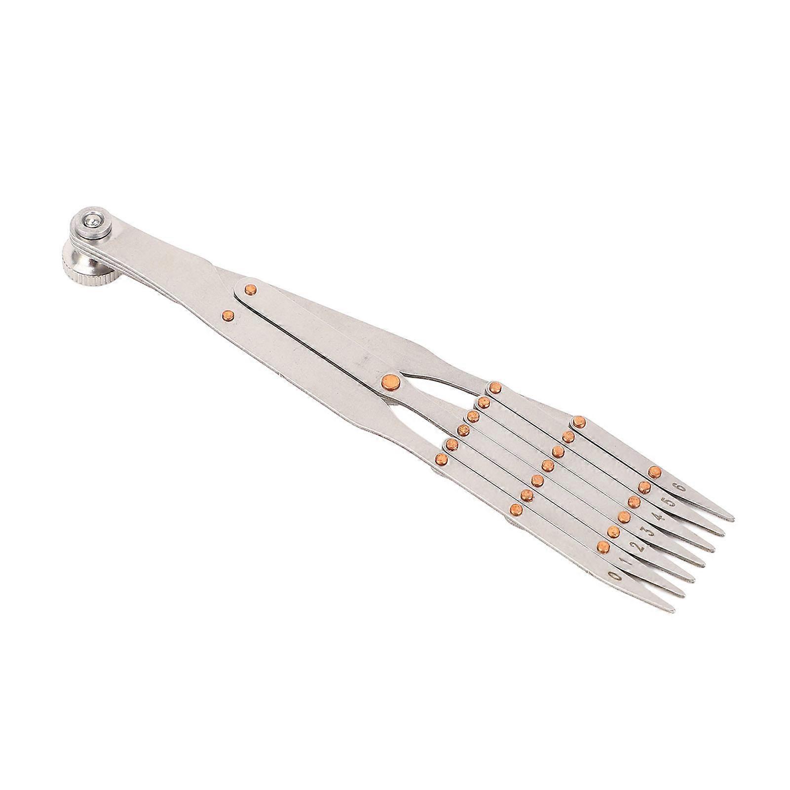 Stainless Steel Equal Distance Measuring Ruler with Lock Function 7 Teeth Equidistant Space Divider for Leather Belt Crafting