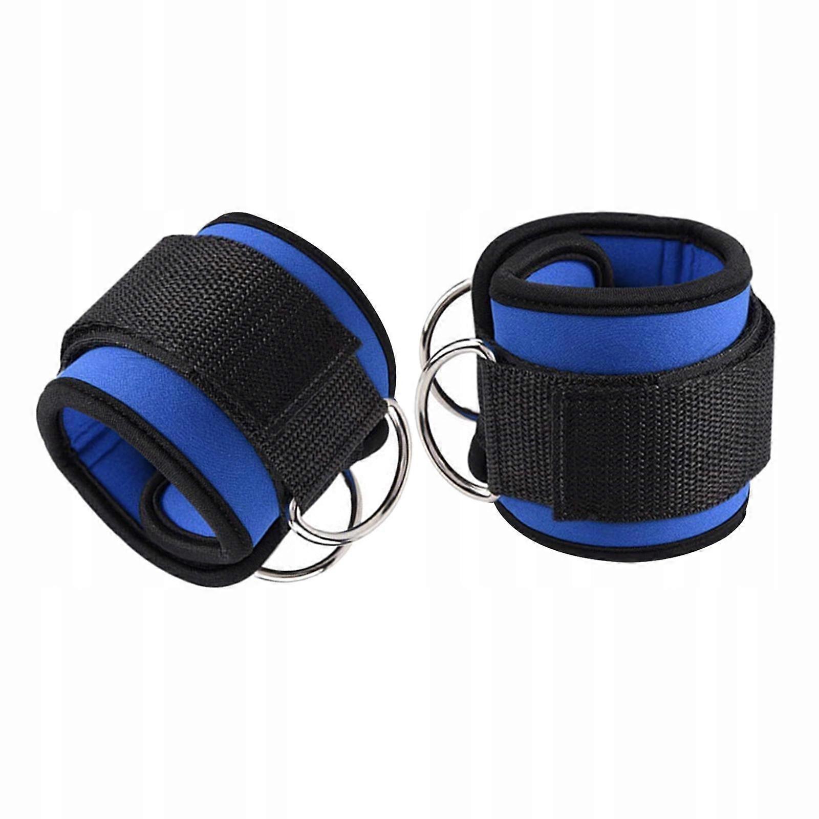 1 Pair Exercise Ankle Strap Resistance Band Adjustable Cuffs Fitness Blue