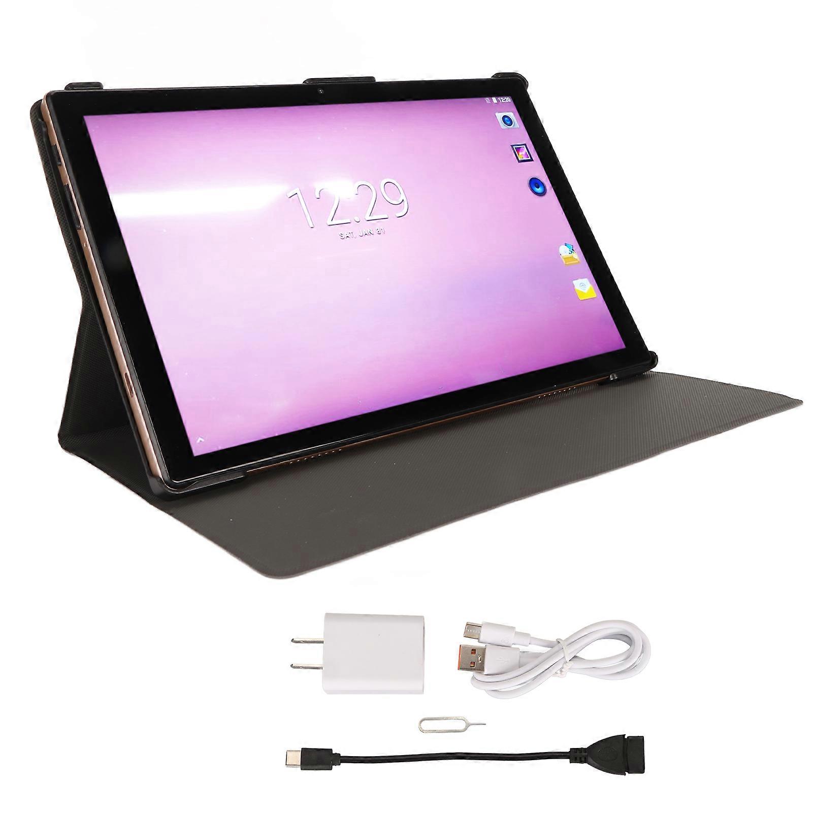 10.1 Inch with Protective Case 8GB RAM 256GB ROM 8 Core CPU 5G WiFi Tablet for Android 12 Gold