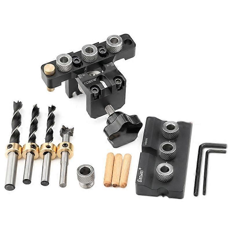 Adjustable Doweling Jig Woodworking Pocket 3 in 1 Hole JigBushes Drilling Guide Locator Puncher Tools Dowel Jig Set B