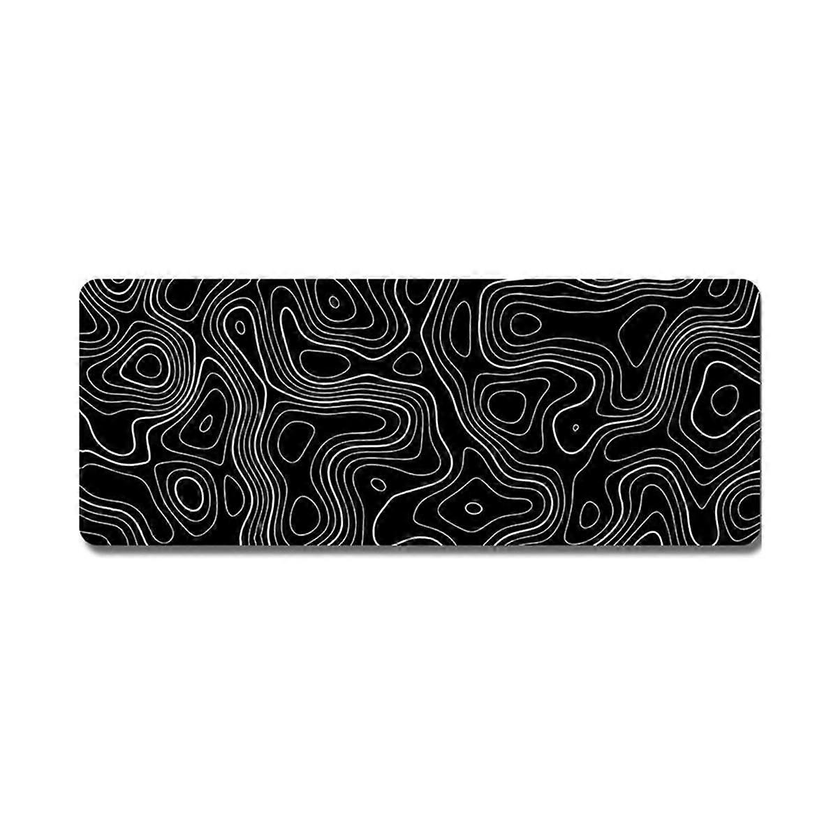 Topographic Contour Extended Big Mouse Pad Computer Keyboard Mouse Mat Mousepad with 3Mm Non- Base