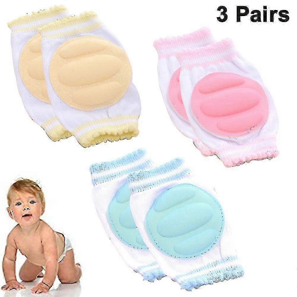 3 Pairs Anti-slip Knee Pads For Babies, Adjustable Baby Knee Pads For Walking, Breathable Baby Crawling Knee Pads For Baby Protection