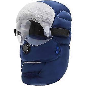 Winter Bomber Hats with Glasses Breathable Filter Russian Earflap Neck Warmer Outdoor Warm Snow Ski s &My