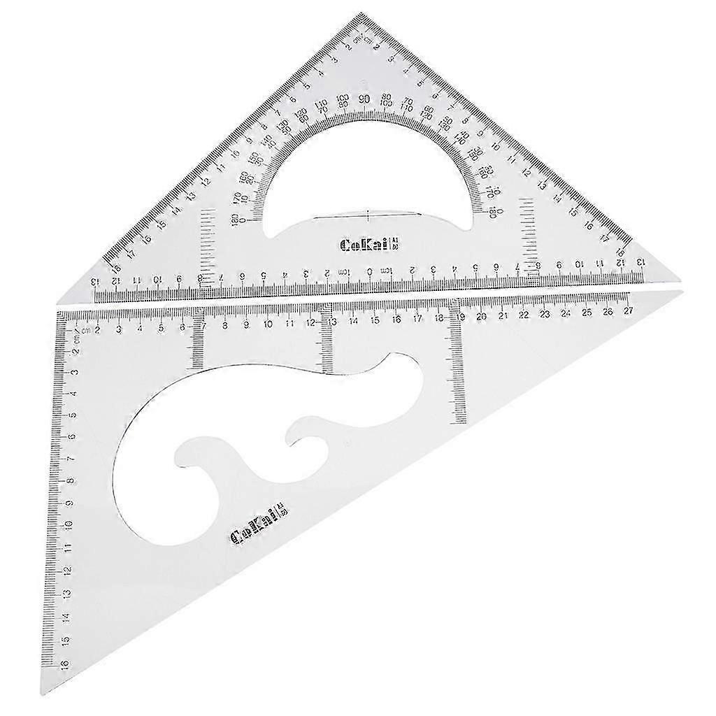 30/60/ Geometry Triangle Ruler Drawing Template Set Drafting Measuring Tools 2 Pieces, Clear 20cm / 25cm / 30 cm
