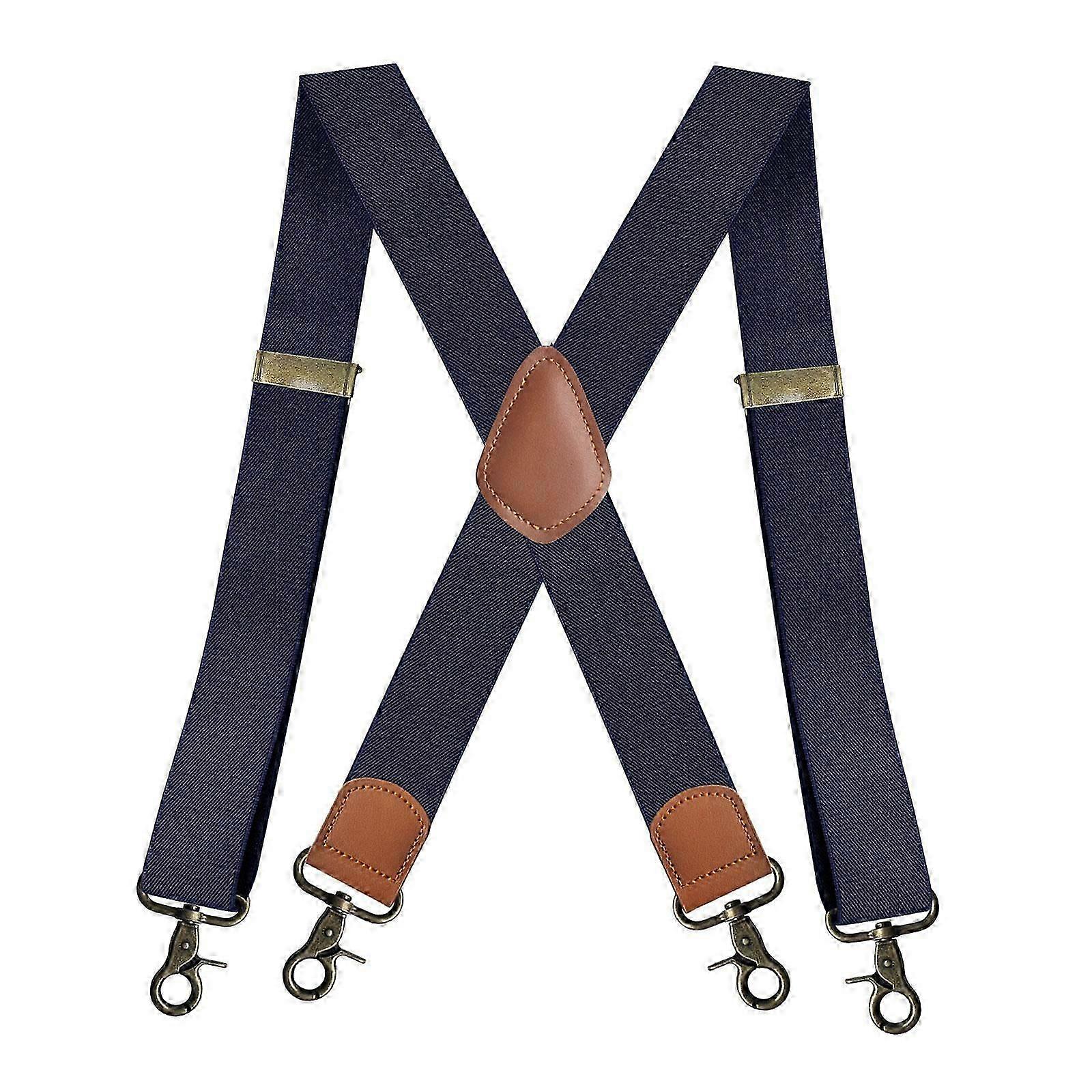 Suspenders for Men, Adjustable Suspenders with Elastic Straps X Type Construction Heavy Duty for Work