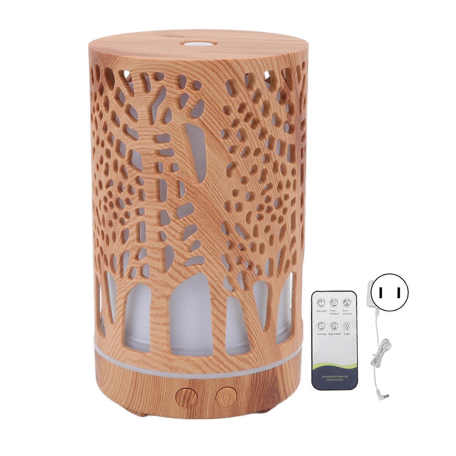 Aroma Remote Control Wood Grain Essential Oil Diffuser Humidifier with 7 LED Color Light 200ml