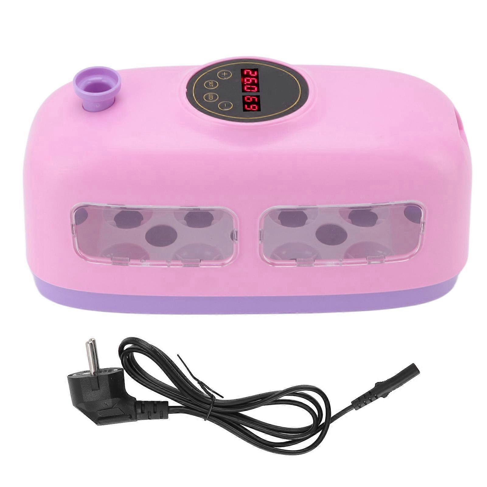 Egg Incubator Manual Turning Mini Train Eggs Hatching Machine with LED Lighting Rose Red