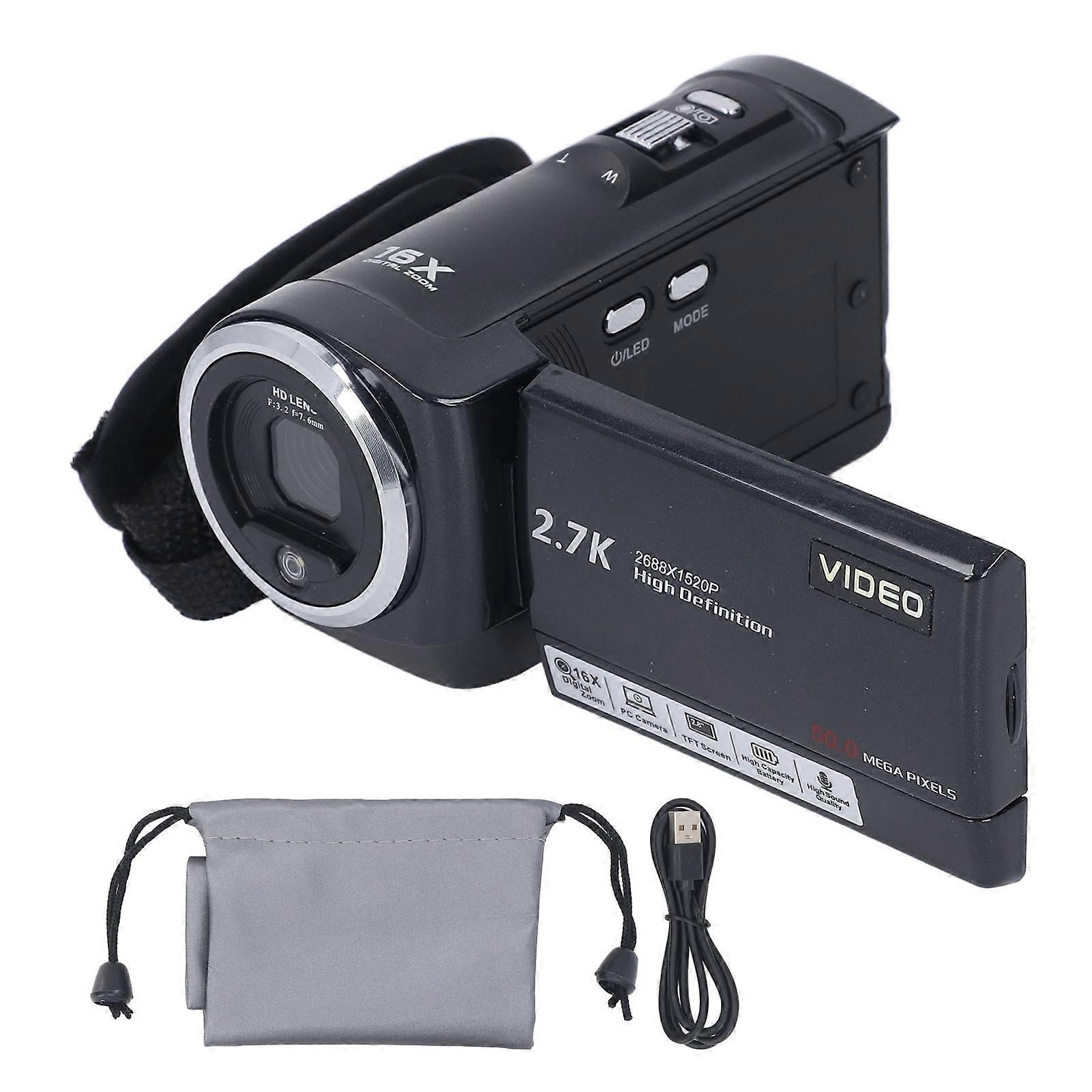 Capture Every Moment with Our 2.7K Camcorder: 50MP, 16X Zoom, and Webcam Functionality