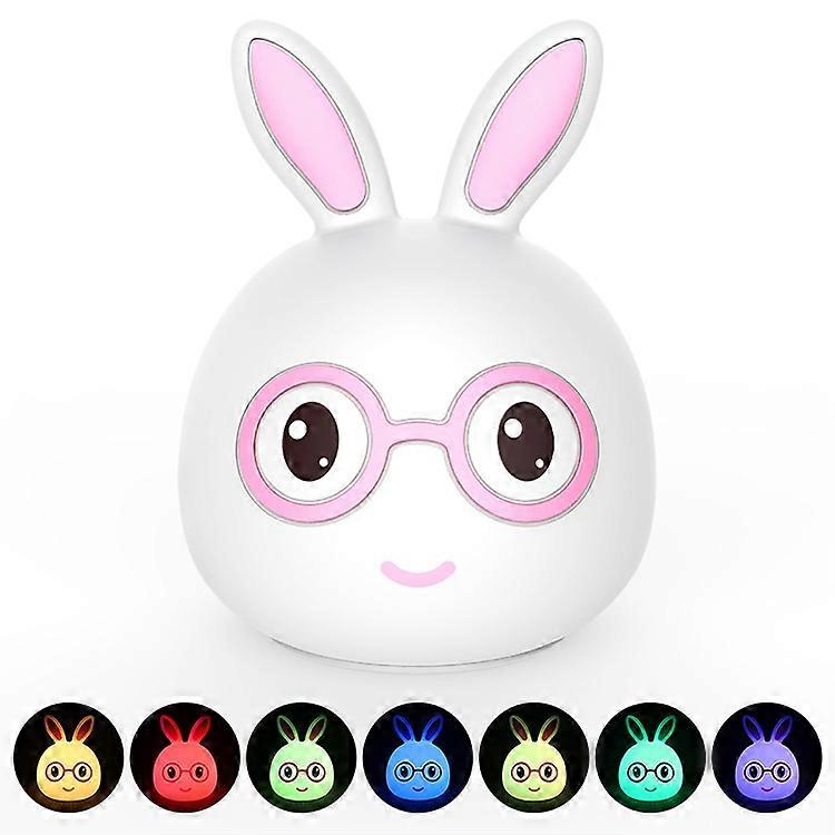 Smiling Rabbit Creative Touch 3D LED Decorative Night Light, USB Charging Version