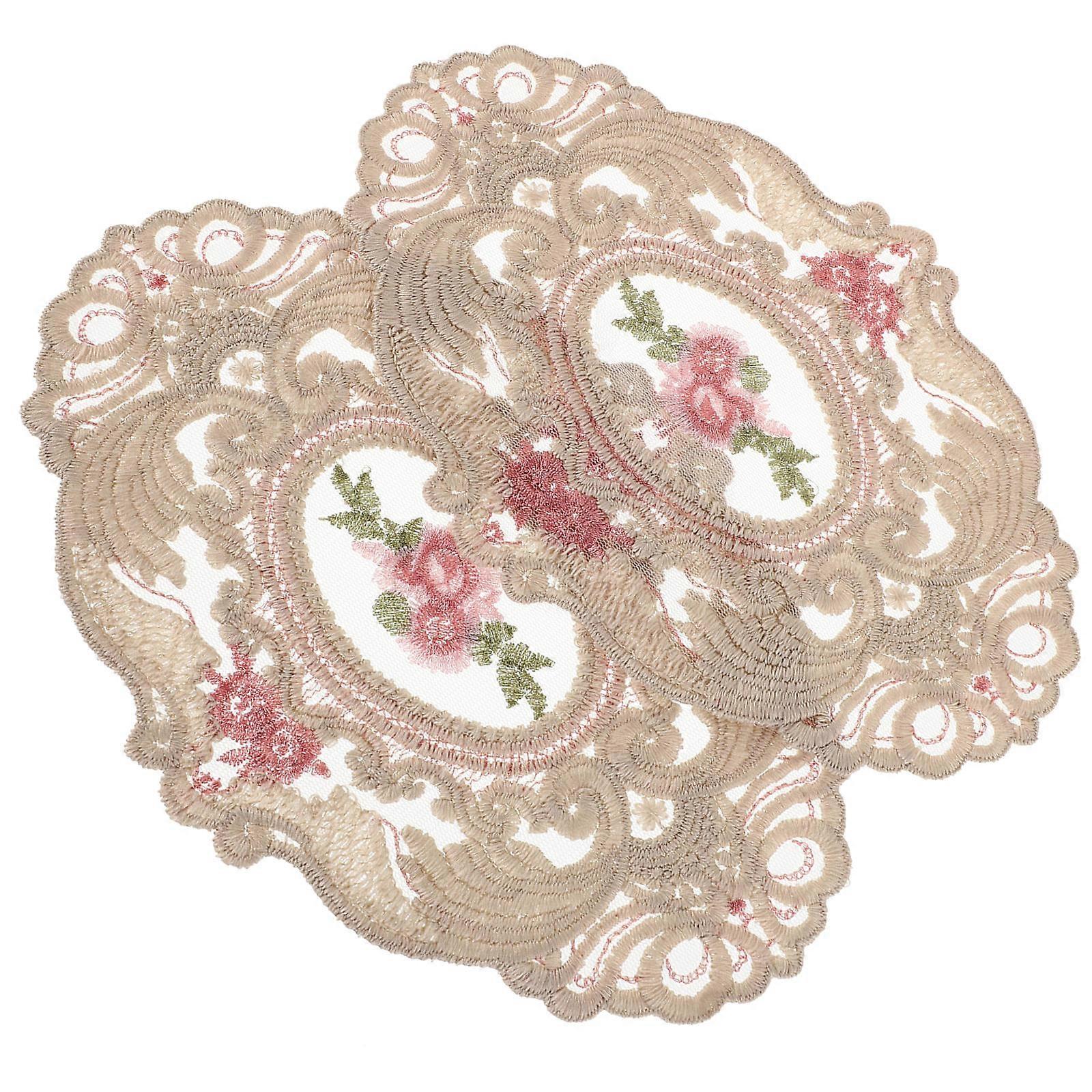 Here's a refined and engaging product description based on the title you provided:

 

**2pcs Vintage Lace Placemats – Embroidered Floral