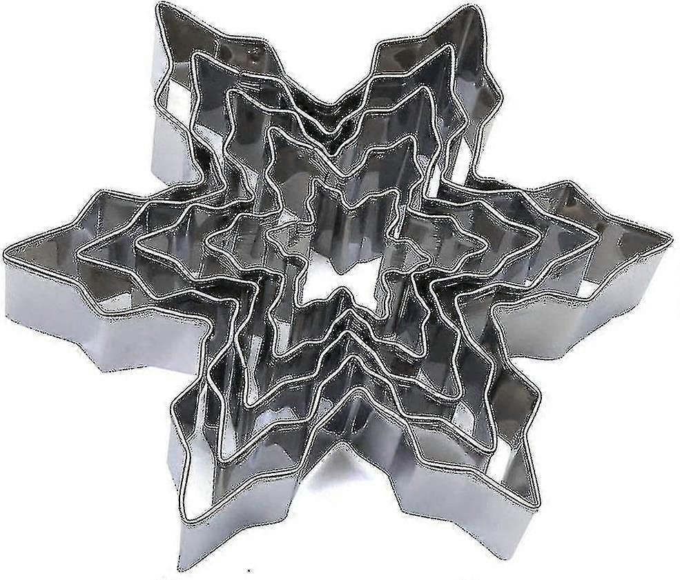 Stainless Steel Snowflake Cookie Cutter Set, Cutting Easy, Precise, Safe And Comfortable (Star Shape)