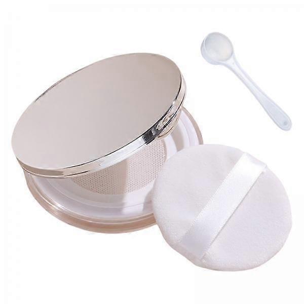 4xEmpty Portable DIY Makeup Powder Case with Powder Puff, Mirror, Net, Spoon for