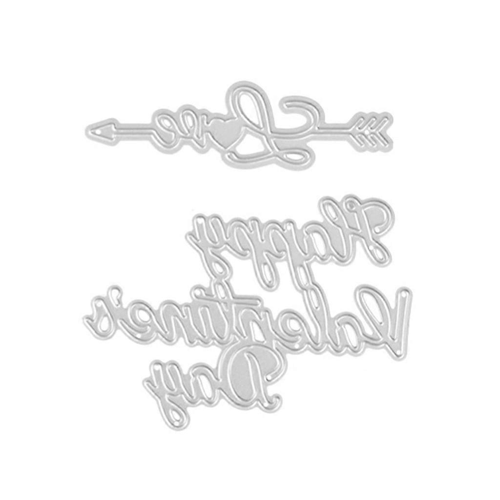 Valentine's Day Metal Cutting Dies Stencil DIY Scrapbooking Embossing Paper Card Silver M