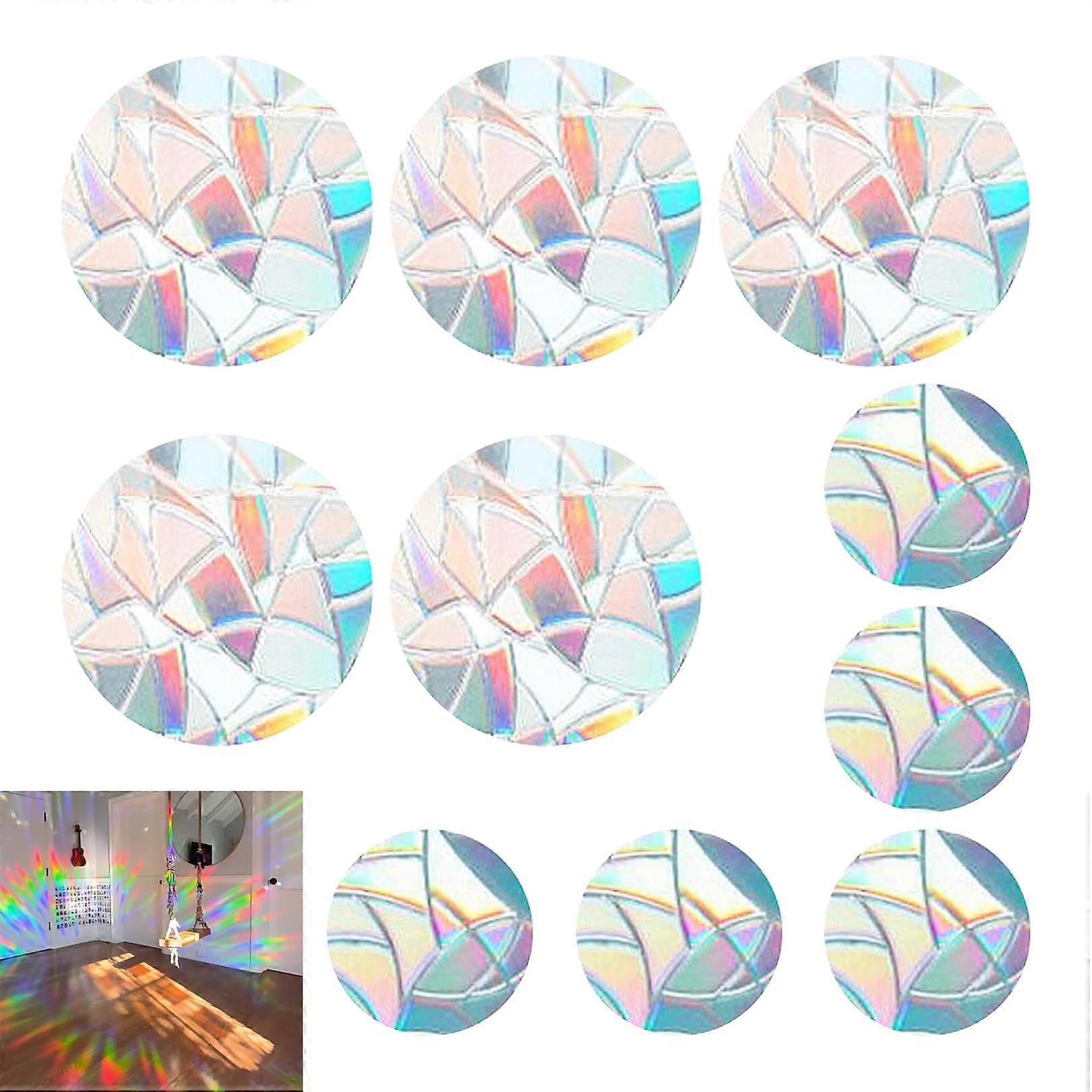 Rainbow Window 3D Prism Stickers, Bird AntiCollision, Translucent Static Stickers