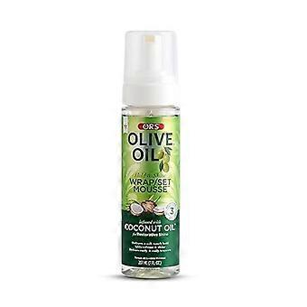 Olive Oil Hold & Shine Wrap Set Mousse Infused with Coconut Oil for Restorative ShineLong-lasting Styling