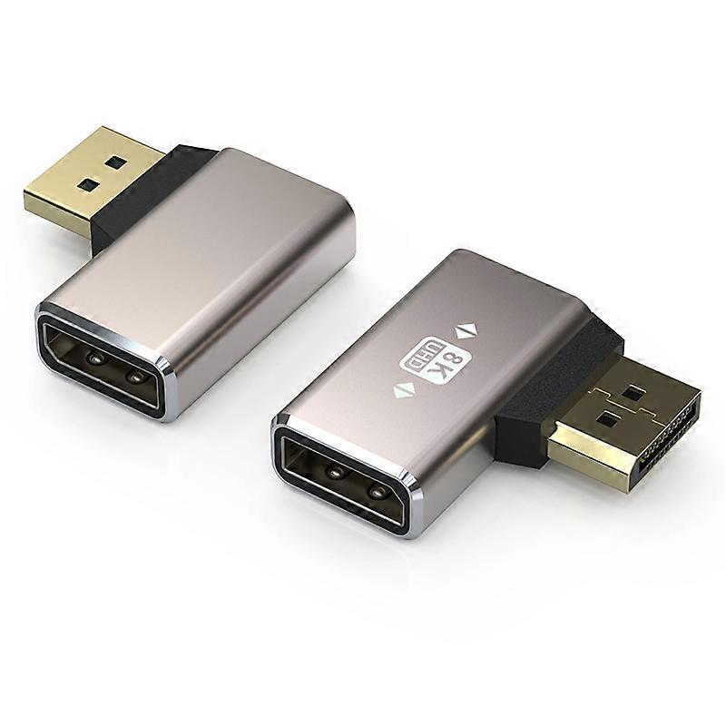 Venstre vinklet DisplayPort DP1.4 han til hun mini konverter 8K 60Hz adapter