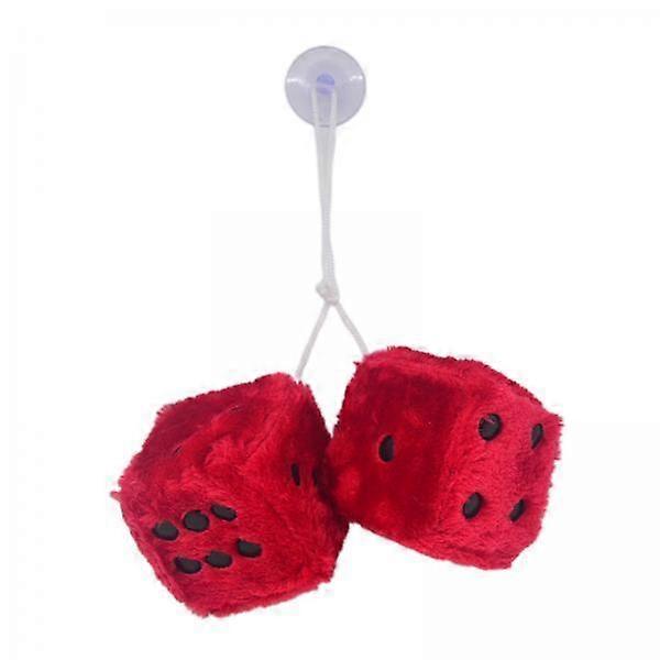2x2Pcs Mirror Dices Soft Hanging Dices Model for Ornament Decoration Red