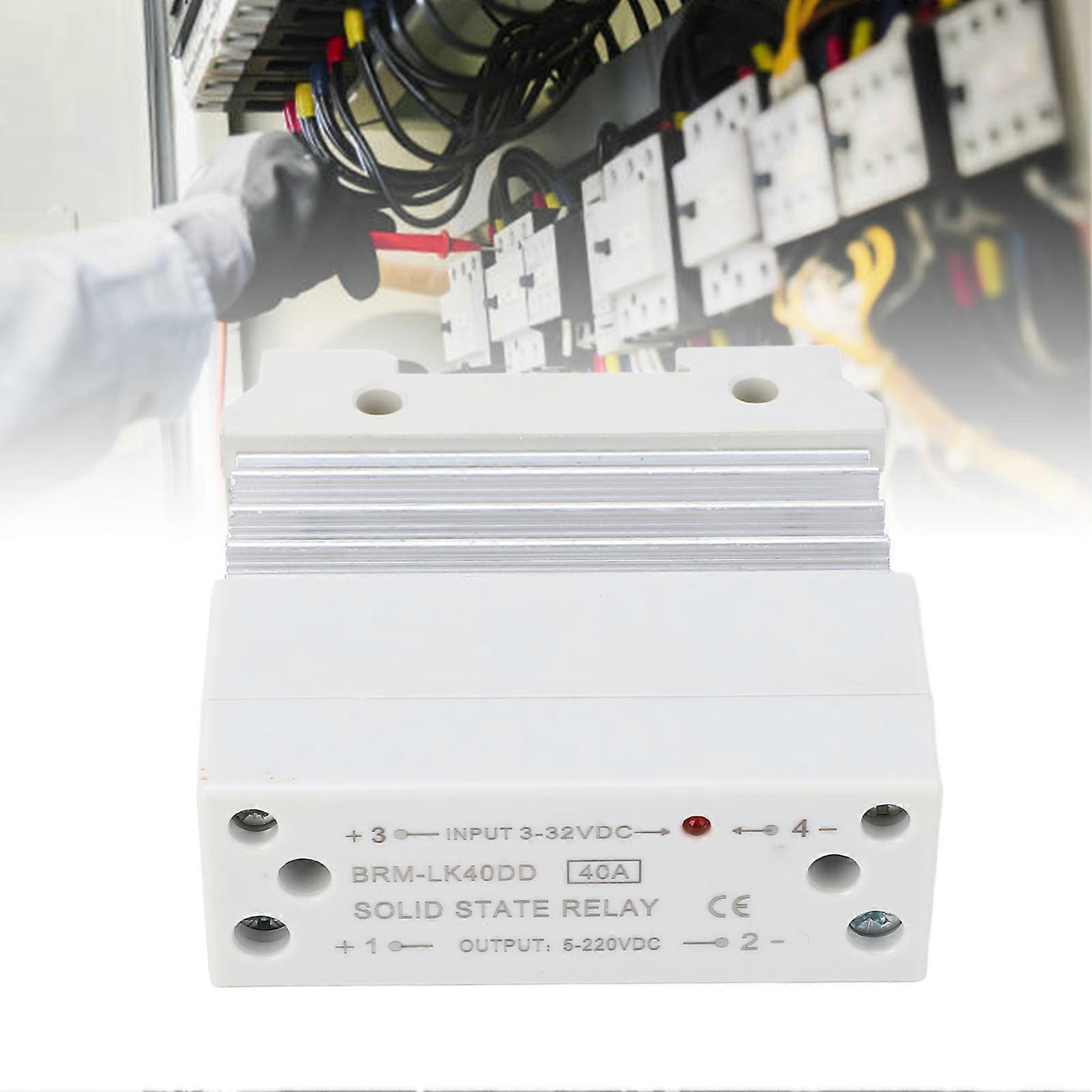 Solid State Relay DC to DC 40A 3‑32VDC Input 5‑220VDC Output Single Phase Solid State Relay 