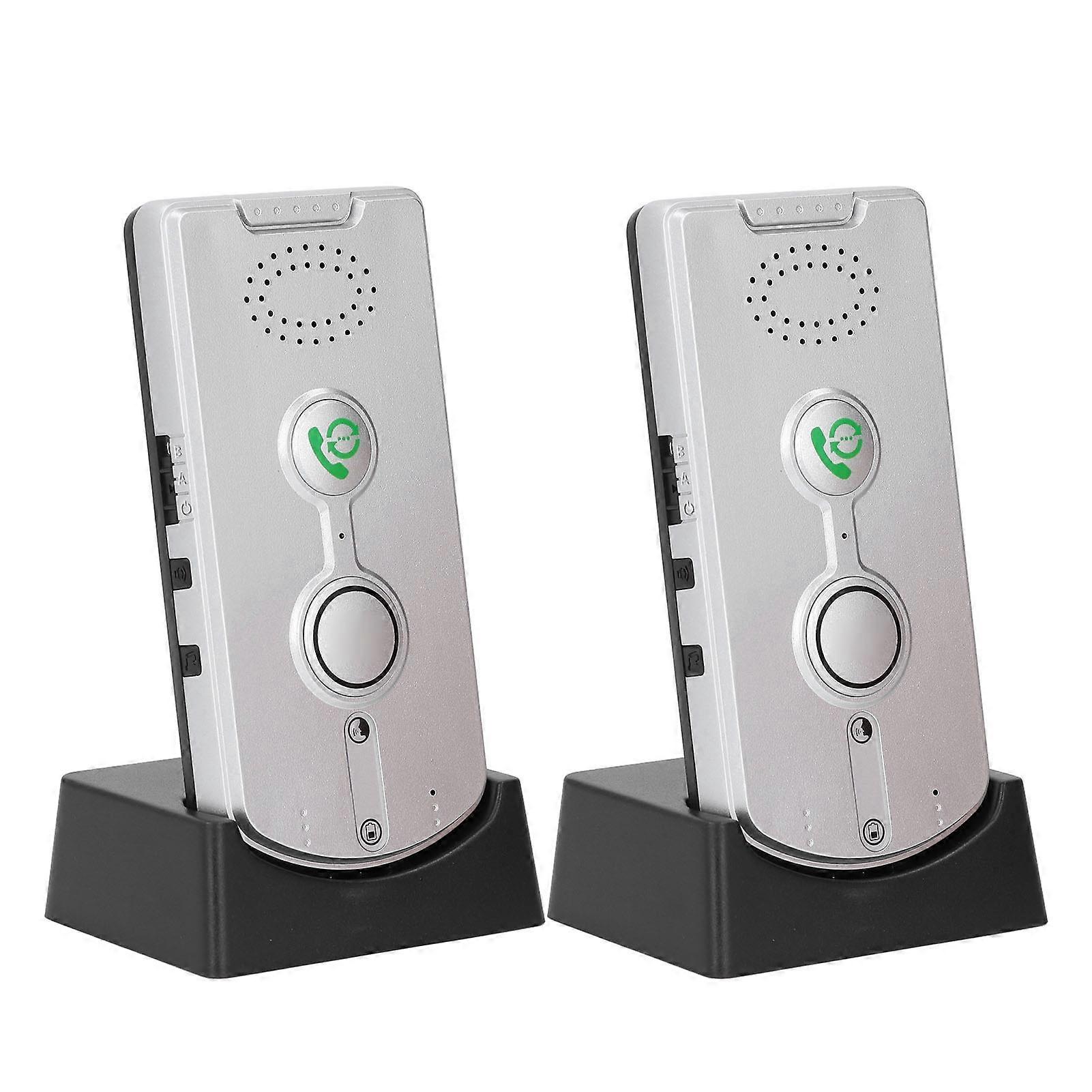 Wireless Intercom System 2 Way Voice Caller 1000M Long Range Bidirectional Communicating Pager Silver