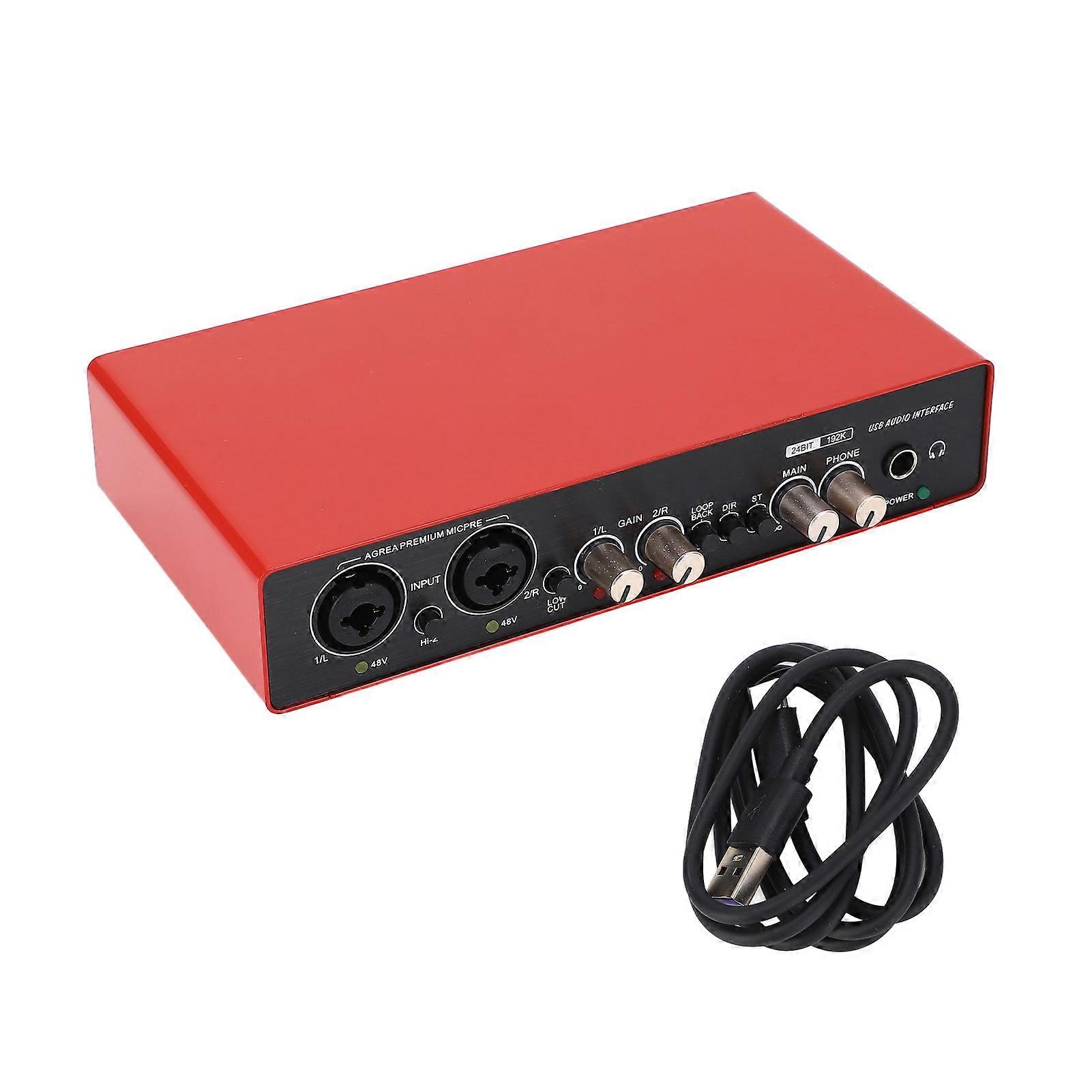 Red Live USB Sound Card Mini USB Digital Mixing Computer Guitar Mobile Phone Recording Live Singing Sound Card
