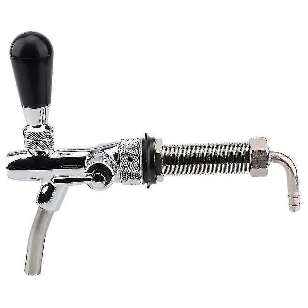 Adjustable Chrome Plated Draft Beer Faucet with 4 Inch Shank for Home Brewing, Kegging, and Homebrew Kegerator Use