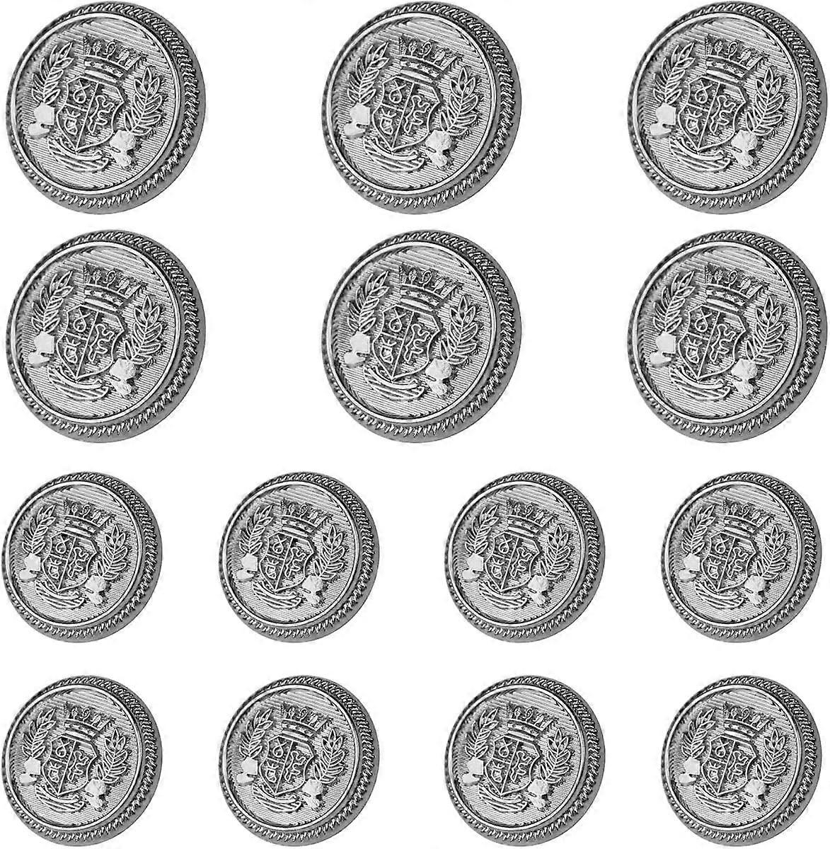 14 Pieces Silver Metal Blazer Button Set 23mm 18mm Blazer Buttons Men Metal Suit Buttons for Men Silver Buttons for Blazer,Suits,Sport Coat,Uniform Ja