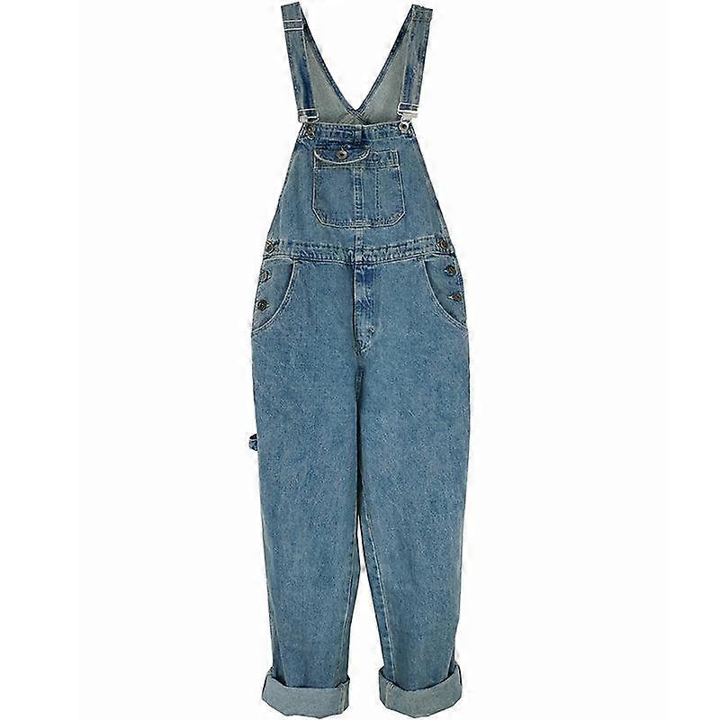 Men's Large-Size Denim Overalls Loose Straight-Leg Jumpsuit Versatile Wide-Leg Casual Suspender Jumpsuit