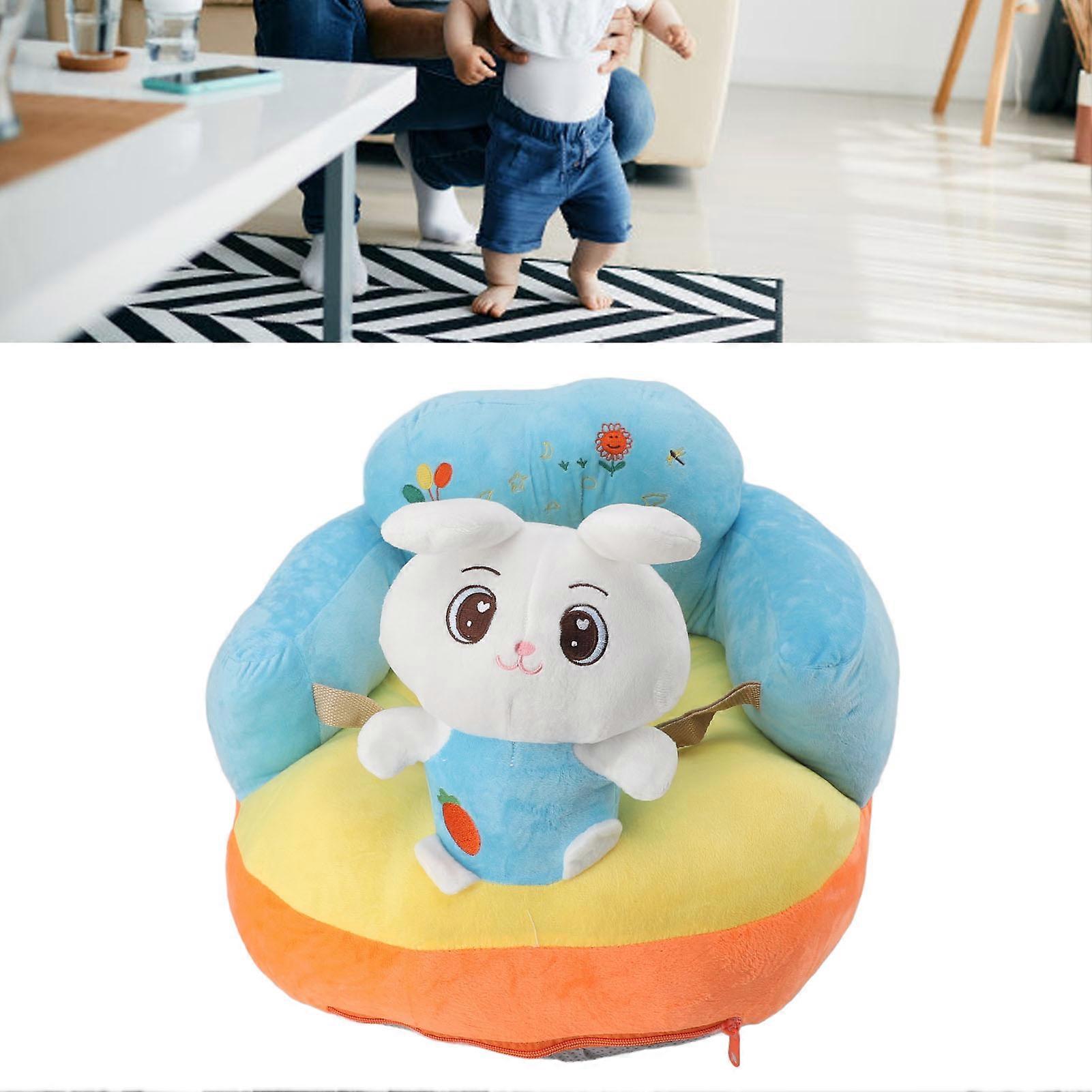 婴儿支撑座椅沙发软毛绒舒适可调角度蓝牙功能婴儿坐支持室内兔子图案