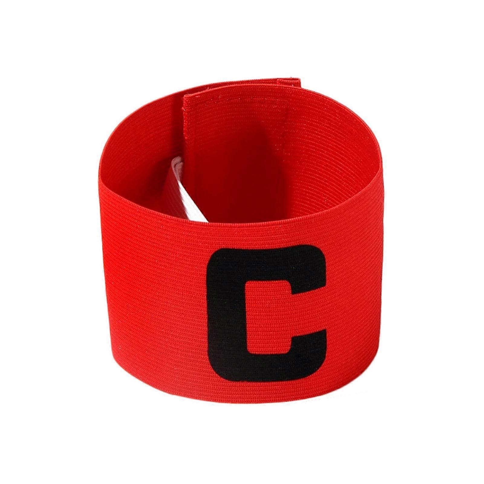 's Football Captain's Armband Adjustable Elastic Strap, Red