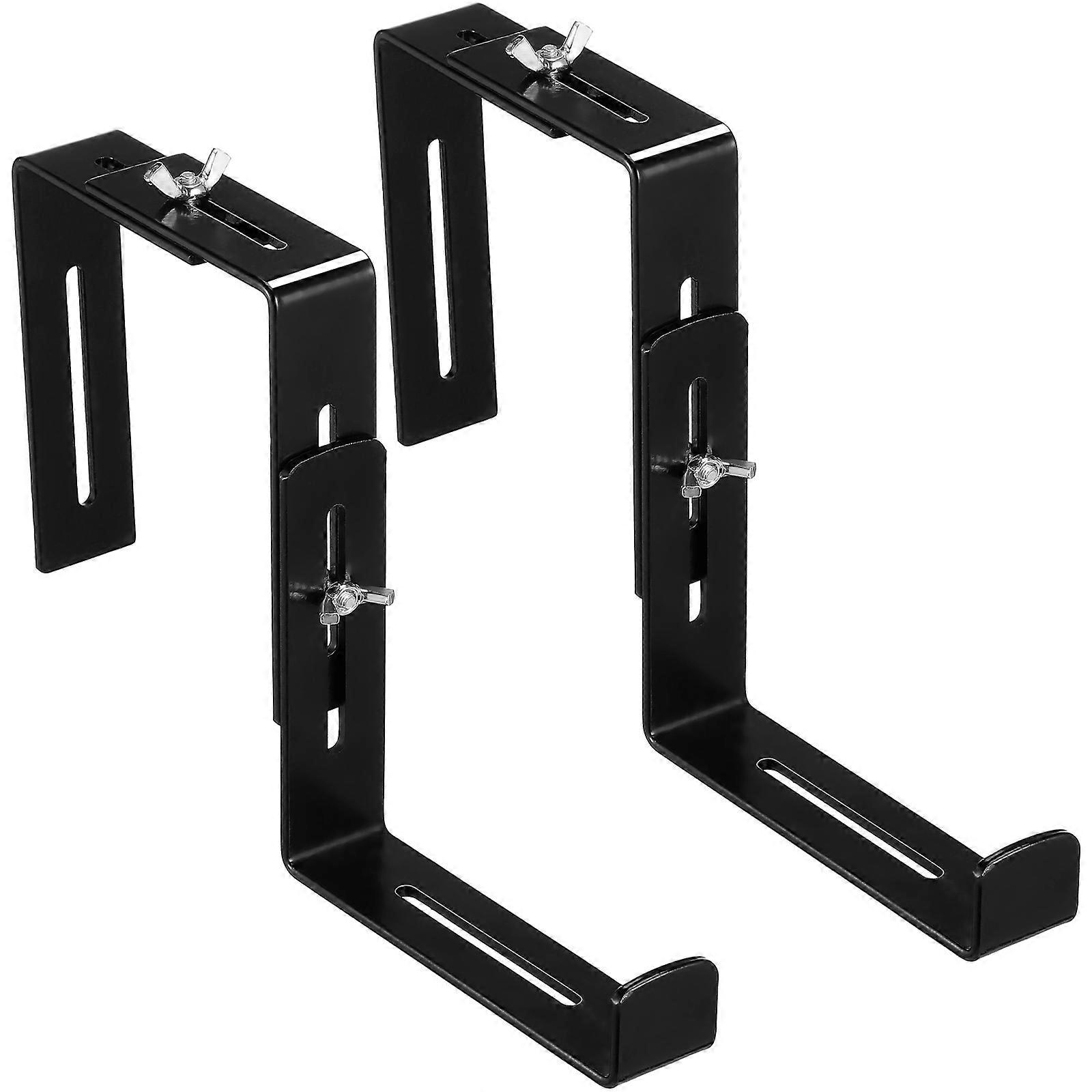 Window Box Bracket, Adjustable Flower Planter Box Bracket, Flower Box Holder, Railing Planter Bracket For Indoor Outdoor Deck Railing - 2 Pack
