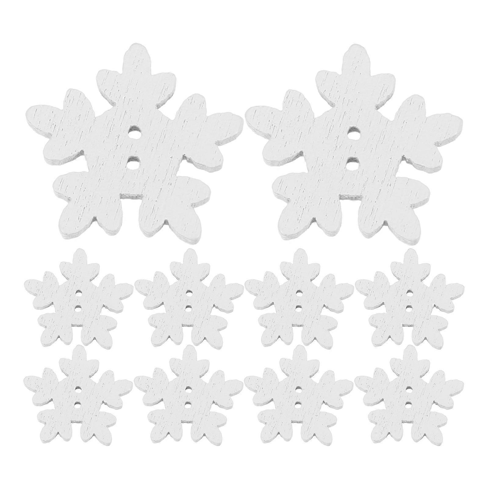 Wooden Snowflake Buttons 100pcs – Christmas Crafts, DIY Decorations, Scrapbooking & Creative Projects Embellishments