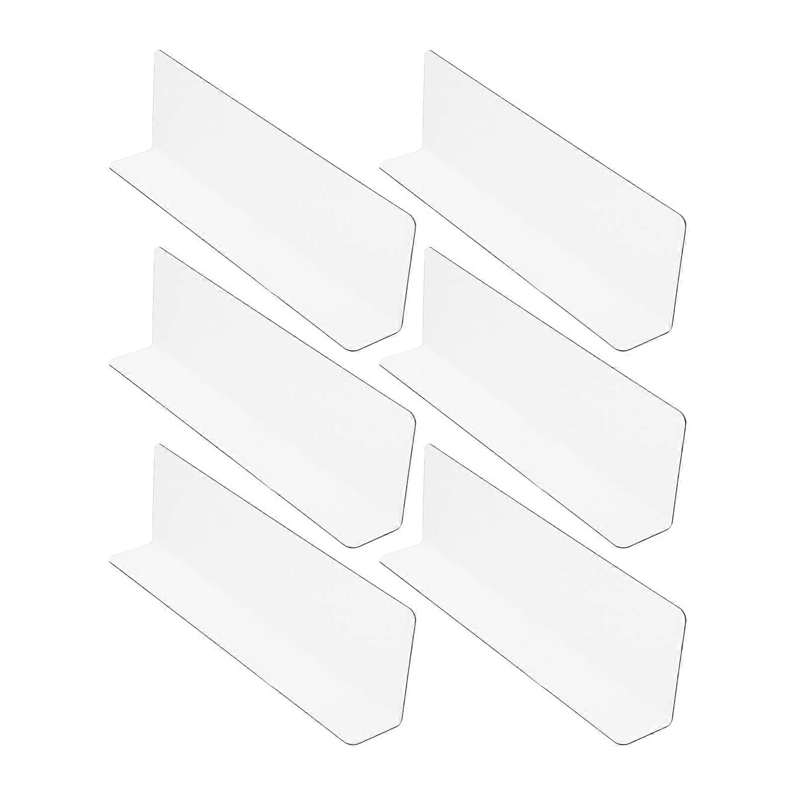 6pcs Transparent Shelf Dividers for Supermarket Shelves, Closet, Pantry & Cabinet Storage Organizers – Easy to Clean