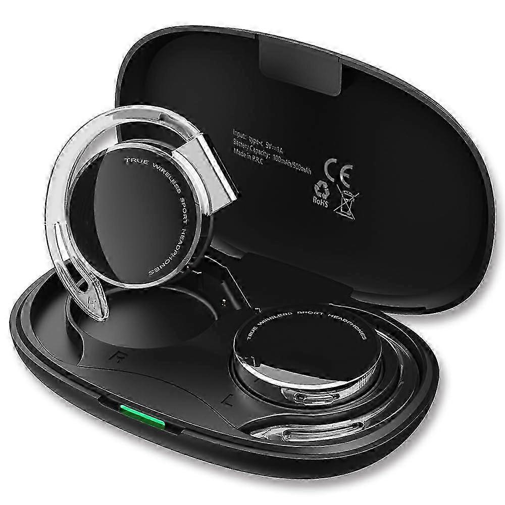 2025 ZOUKAI Open Ear Headphones Bluetooth 5.3 True Wireless Earbuds with Earhooks, , Black (BT-X)