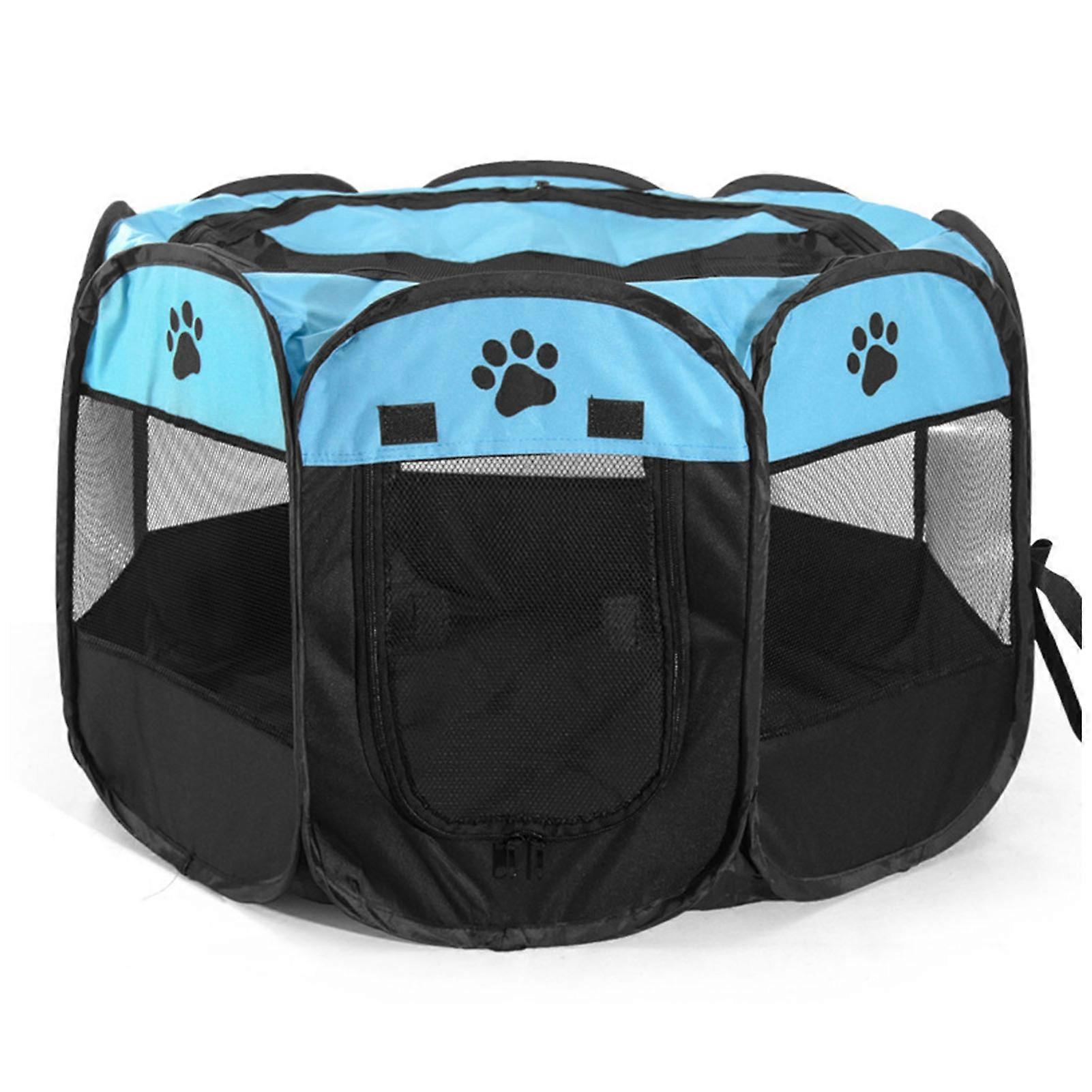 Portable Foldable Waterproof Pet playpen Open-Air Oxford Air Mesh Playpen and Exercise Pen Tent House Playground for Dogs and Cats Small
