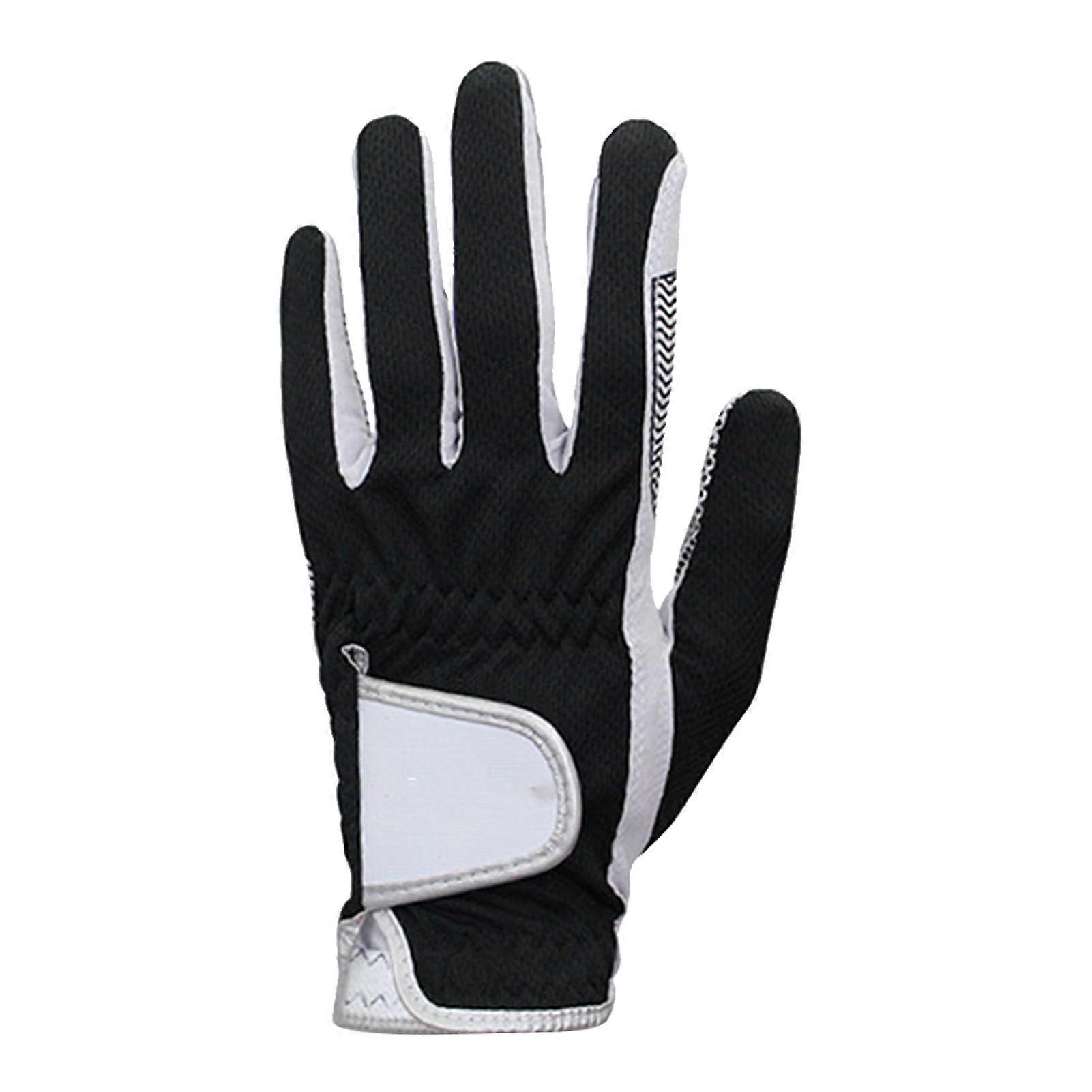 Left Right Sports Golf Gloves, Flexible, Breathable for Left or Right Hand, NonSlip, Men Black A