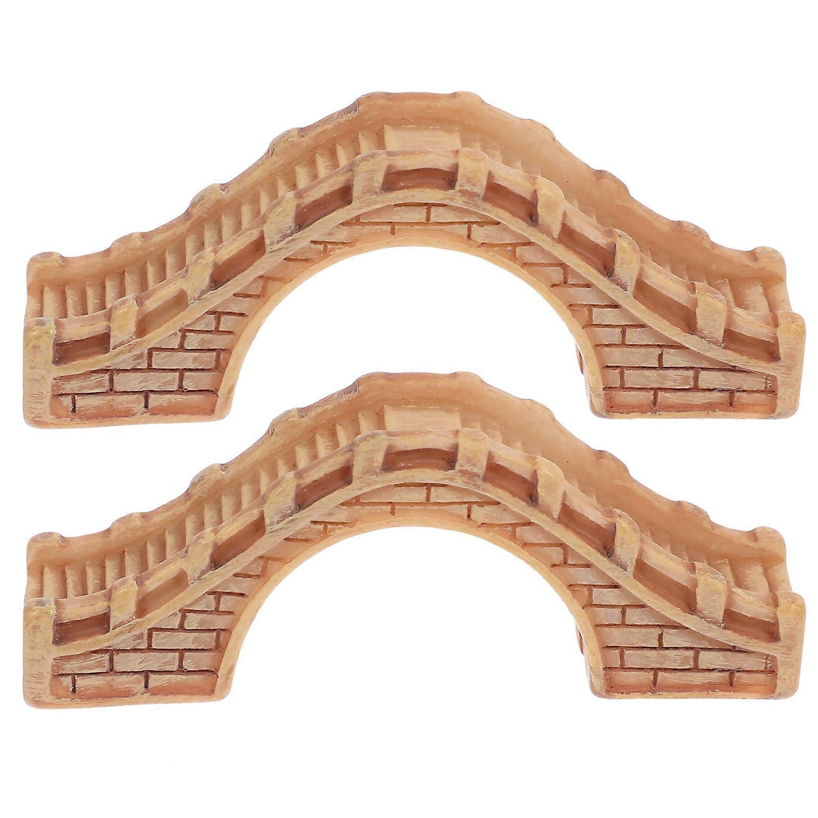 Mini Resin Bridge Model Miniature Garden Bridge For Homeowners And Hobbyists 8.20X3.20X2.00CM 2Pcs