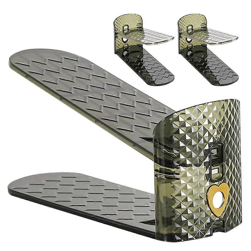 Space-saving Shoe Slot Organizer Shoe Stacker Adjustable Height For Shoes And Slippers 2Pcs