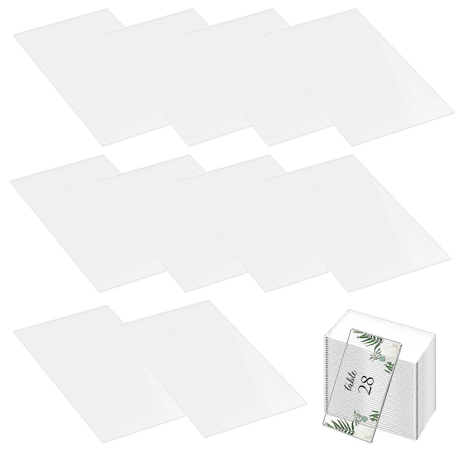 Name Place Cards Acrylic Sign Wedding Table Decor Cards Transparent Rectangular with Rounded Corners Menus 20Set