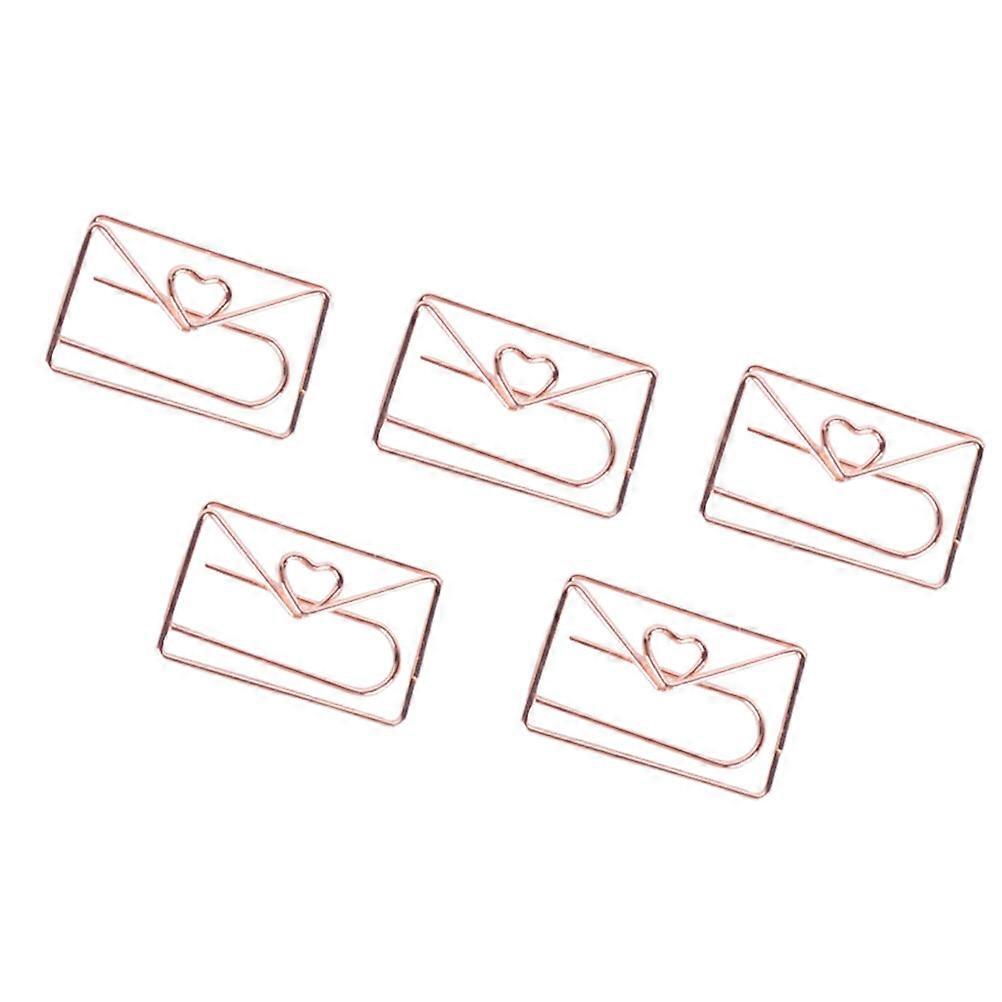 Cute Paperclips Heart Paperclip Electroplated Metal Bookmarking 10Pcs Office Use