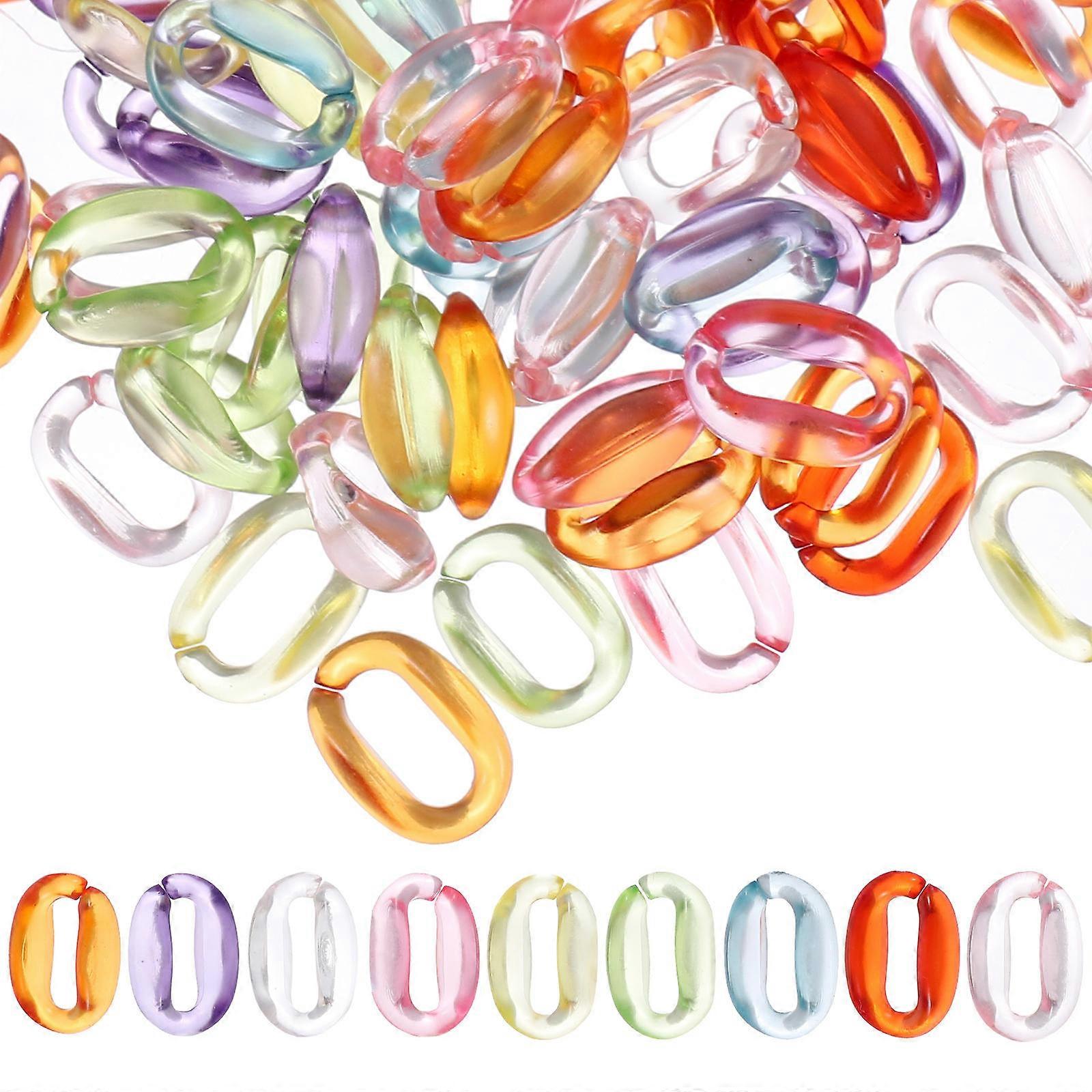 Jewelry Chain Connectors Acrylic Linking Rings Chain Rings Diy Activities Assorted Color 1.5X1cm 800Pcs