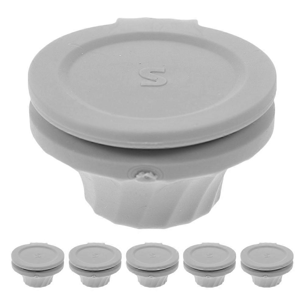 Grey Flip-Top Shampoo Cap Secure Seal for Bathroom Use 6Pcs
