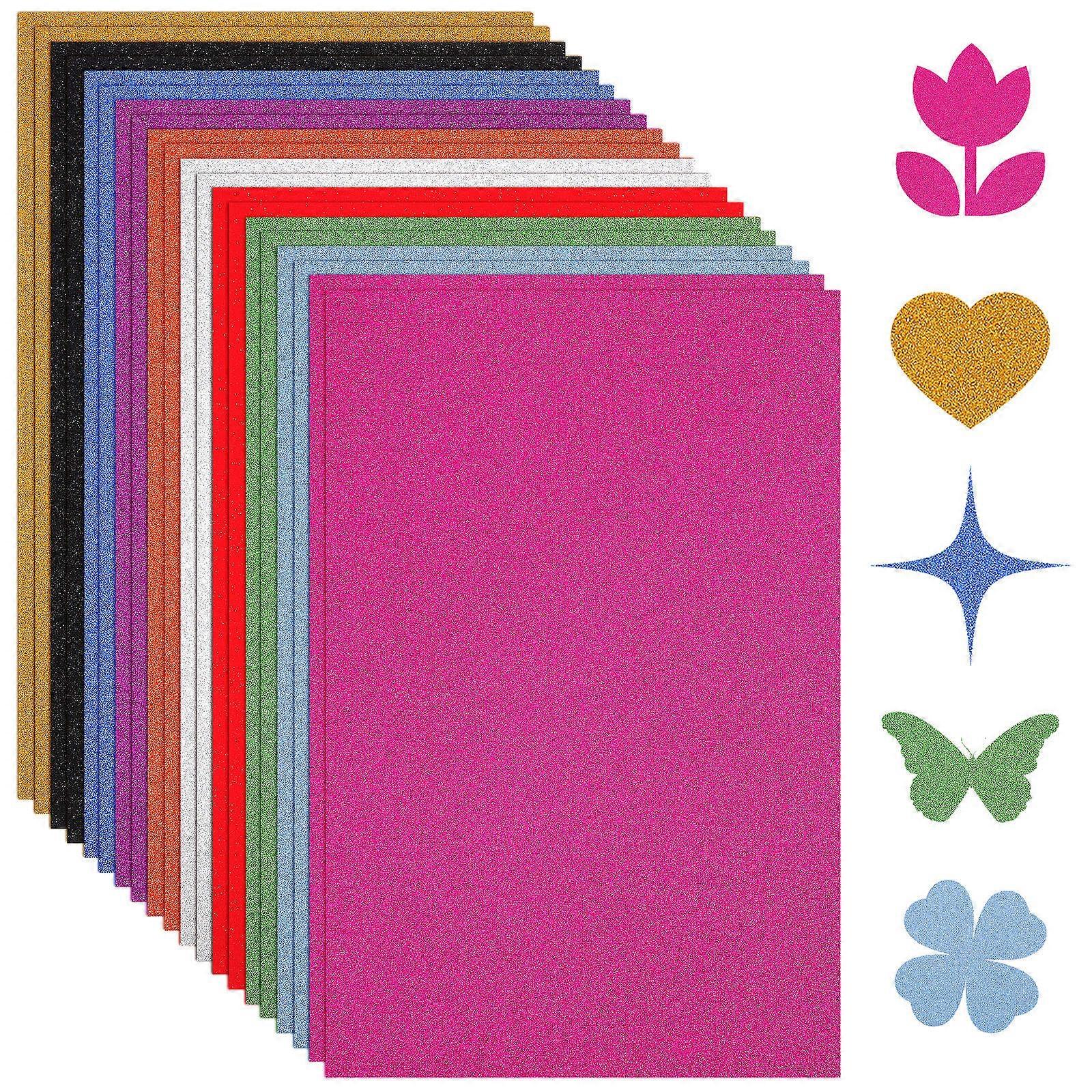 Shiny Cardstock Paper Glitter Cardstock Multi 30.00X20.00X0.10CM Artists 60 Sheets