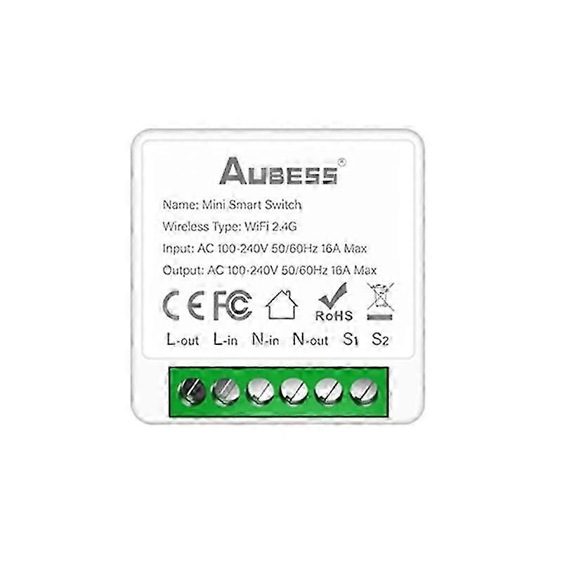 Aubess Power Monitor Switch 16a Wifi Smart Switch DIY Breaker mit 2-Wege-Steuerungsfunktion Unterstützung Yandex Alice Alexa Google Home