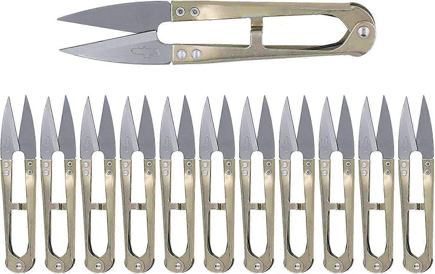 ZHCOY Double Sharp Quick-Clip Lightweight Thread Clippers Trimming Scissors & Thread Snips (12pc Metal)